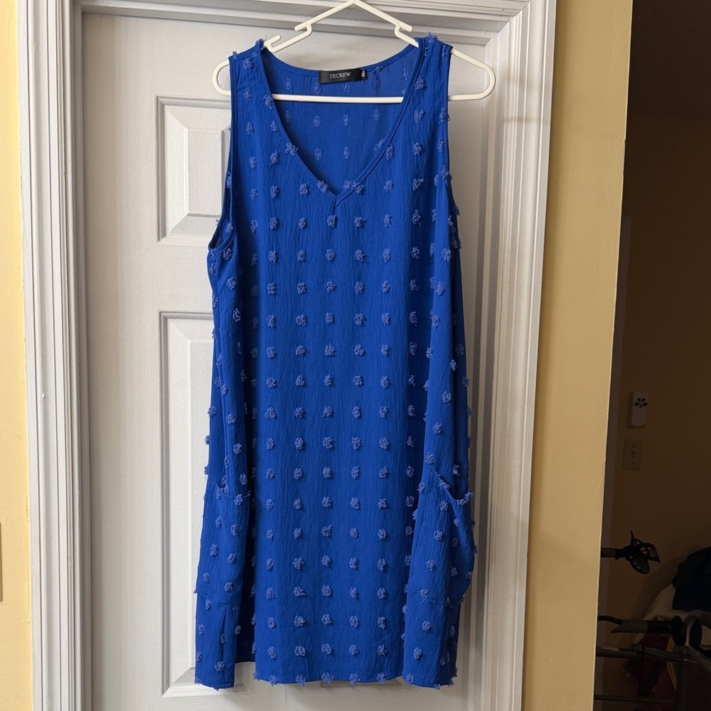 Tecrew Blue Textured Mini Dress and/or Swim Coverup
